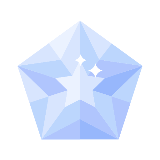 Faceted star pentagonal diamond crystal Icon