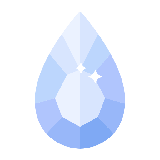 Faceted water drop diamond crystal Icon