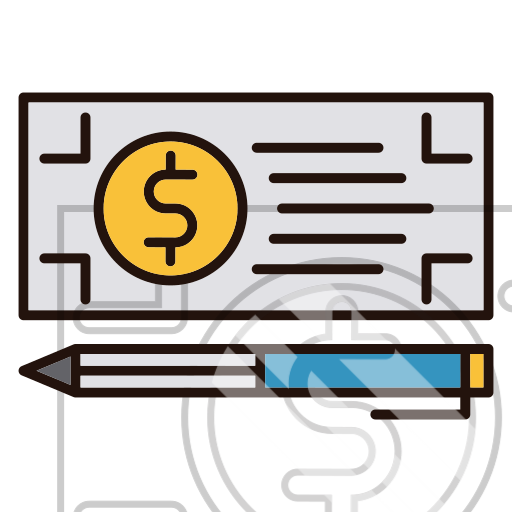 Bank check payment Icon