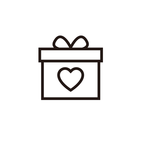 Line drawing gift box Icon