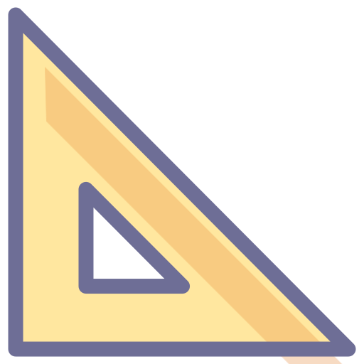 Triangular ruler, ruler, dimension Icon