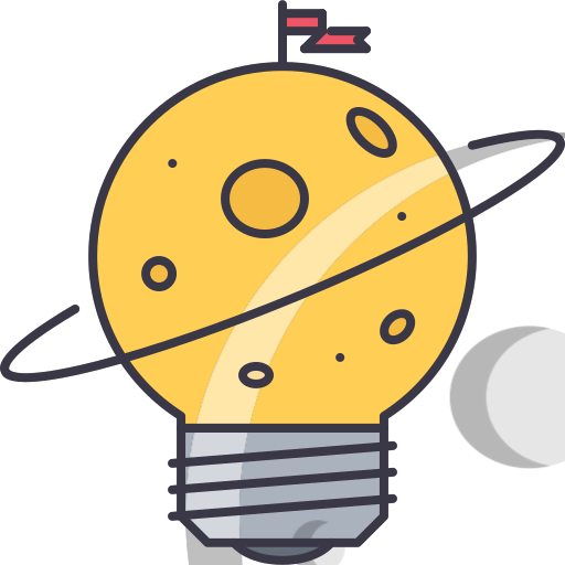 12 planet, space, flag, discovery, bulb, idea Icon