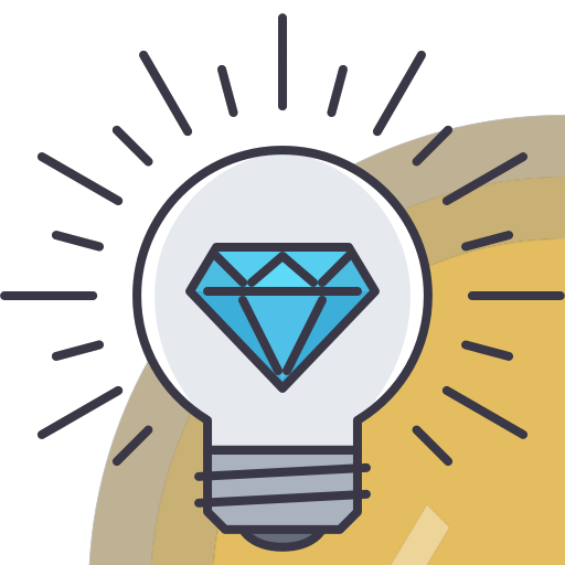 22 diamond, good, great, smart, bulb, idea, creati Icon