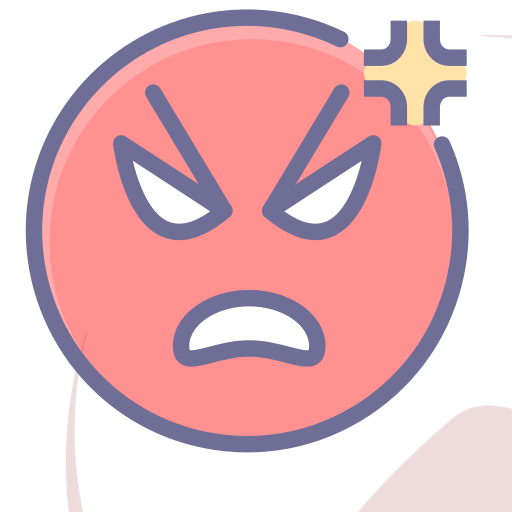 Anger, anger, anger, indignation, anger, expression, smiling face Icon
