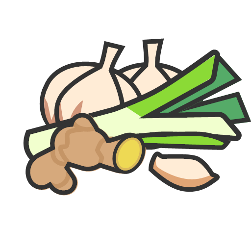 Onion, ginger and garlic Icon