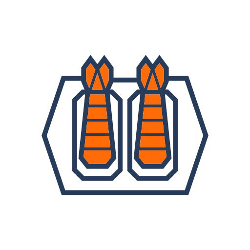 Shrimp color in hand Icon