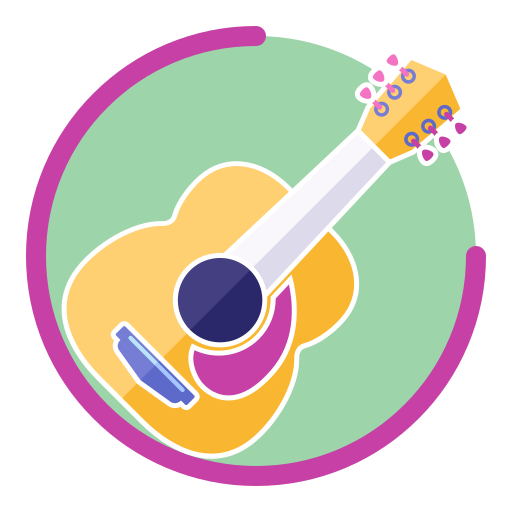 Linear wooden guitar Icon