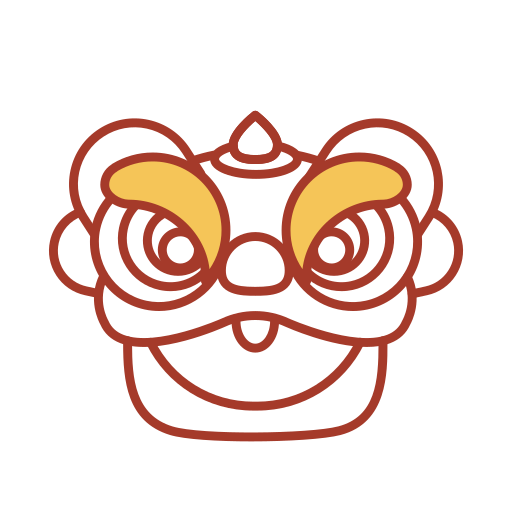 Lion Dance - wireframe Icon