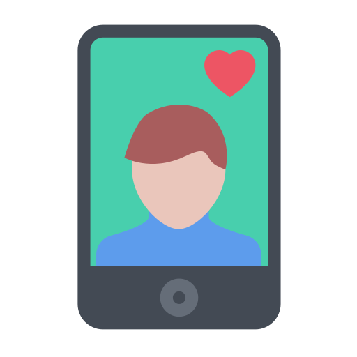 Heart male mobile phone Icon