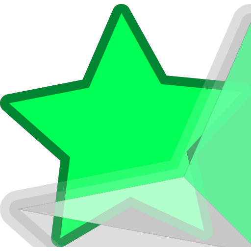 Green five stars, collection, favorite Icon