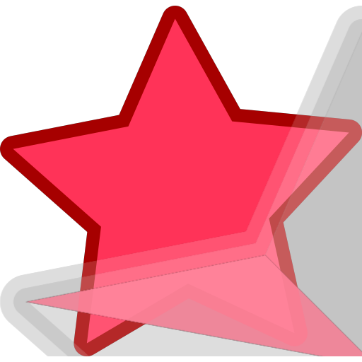 Red five stars, collection, favorite Icon