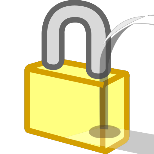 Yellow 3D lock, encryption, protection, locking Icon