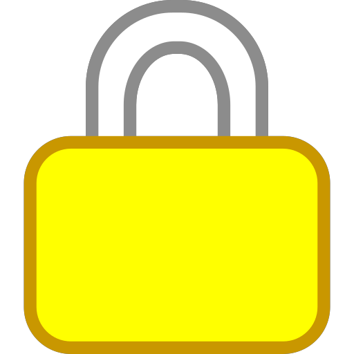 Yellow lock, locking, protection, encryption, security Icon