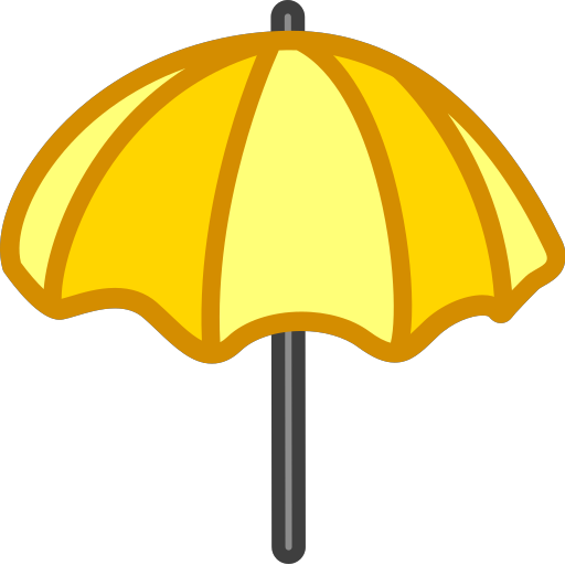 Yellow umbrella, sun umbrella, protection, resistance Icon