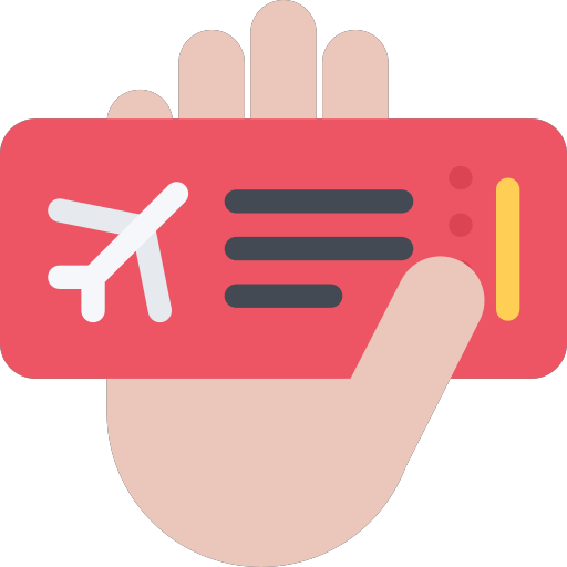 airplane ticket hand Icon