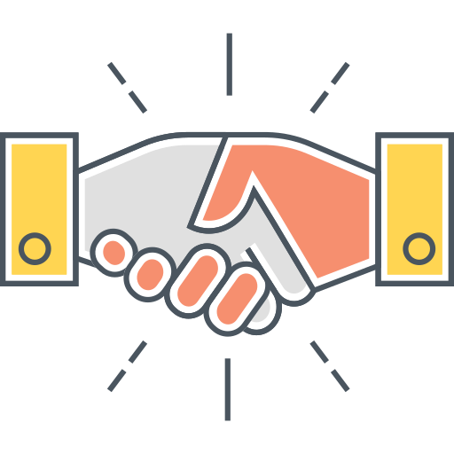 Handshake Icon - Download in Colored Outline Style