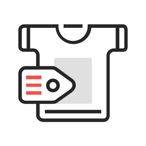 Line drawing color clothing Icon
