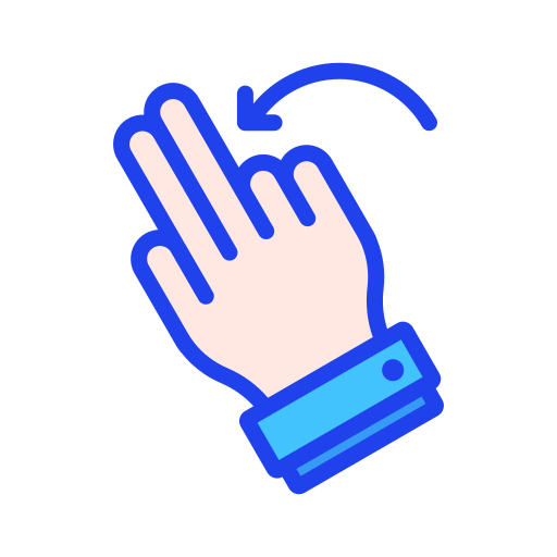 Linear double finger left slip Icon