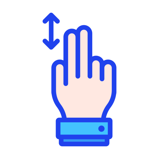 Linear double finger sliding up and down Icon