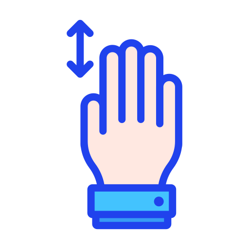Linear four finger sliding up and down Icon