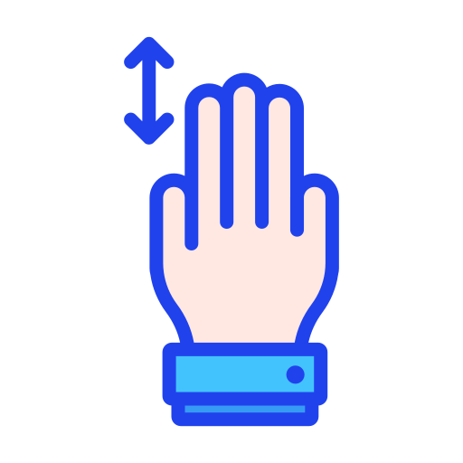 Linear three finger up and down sliding Icon