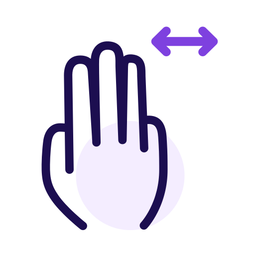 Three fingers sliding left and right Icon