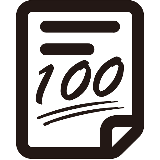 100 point test paper Icon