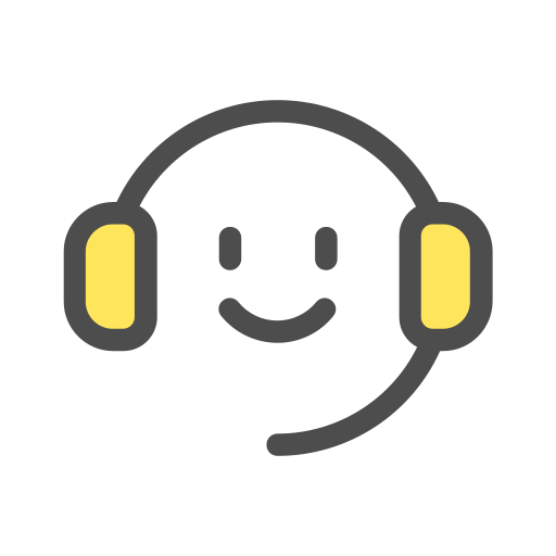 Smiley face, headset, customer service Icon