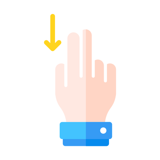 Planar double finger downward sliding Icon
