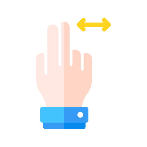 Planar double finger left-right sliding Icon
