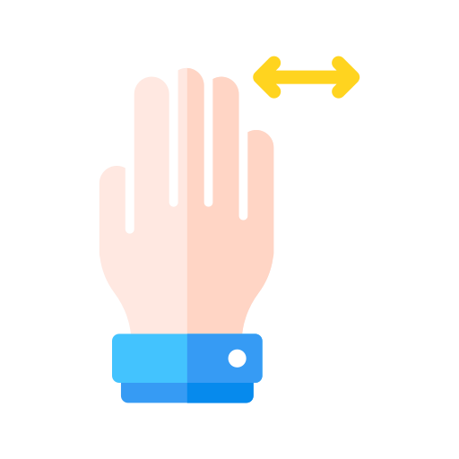 Planar four finger left-right sliding Icon