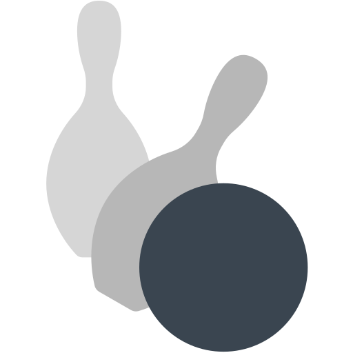 Bowling Ball Hitting Pins Icon
