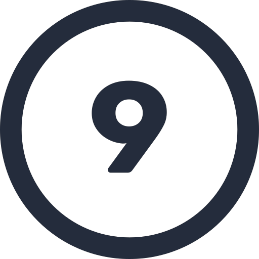 Number circle 9 - 24px Icon