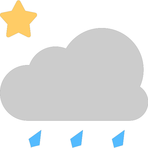 grey-cloud with star and hail Icon