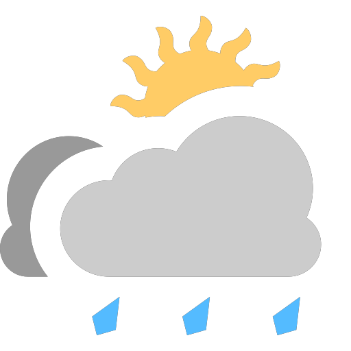 grey-clouds with small sun and hail Icon