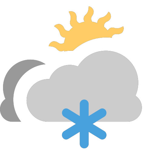 grey-clouds with small sun and snow Icon