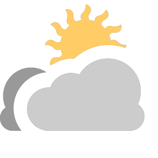 grey-clouds with small sun Icon