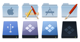Agua Leopard Folders Icons