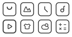 Linear common icons Icons