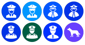 Police resources circle Icons