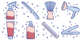 Hairdressing supplies Icons