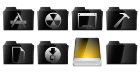 Black Glassy Set Icons