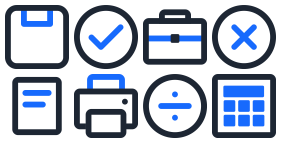 Black blue linear business icon Icons