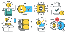 Blockchain bitcoin Icons