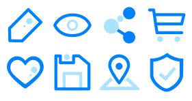 Blue linear Icon Icons
