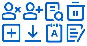 Blue linear Office Icons
