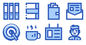 Business office fill in linear Icon Icons
