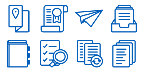Commercial plain blue collection Icons