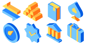 Financial management 2.5D Icon Icons