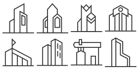 Flat building Icons